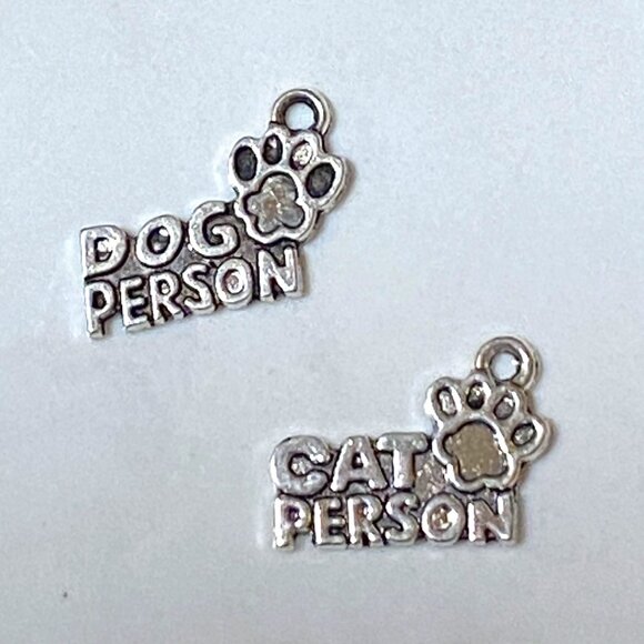3/10$, Silver Cat/Dog Person w/ Paw Print Charm for Jewelry Making, DIY Projects - Picture 1 of 10